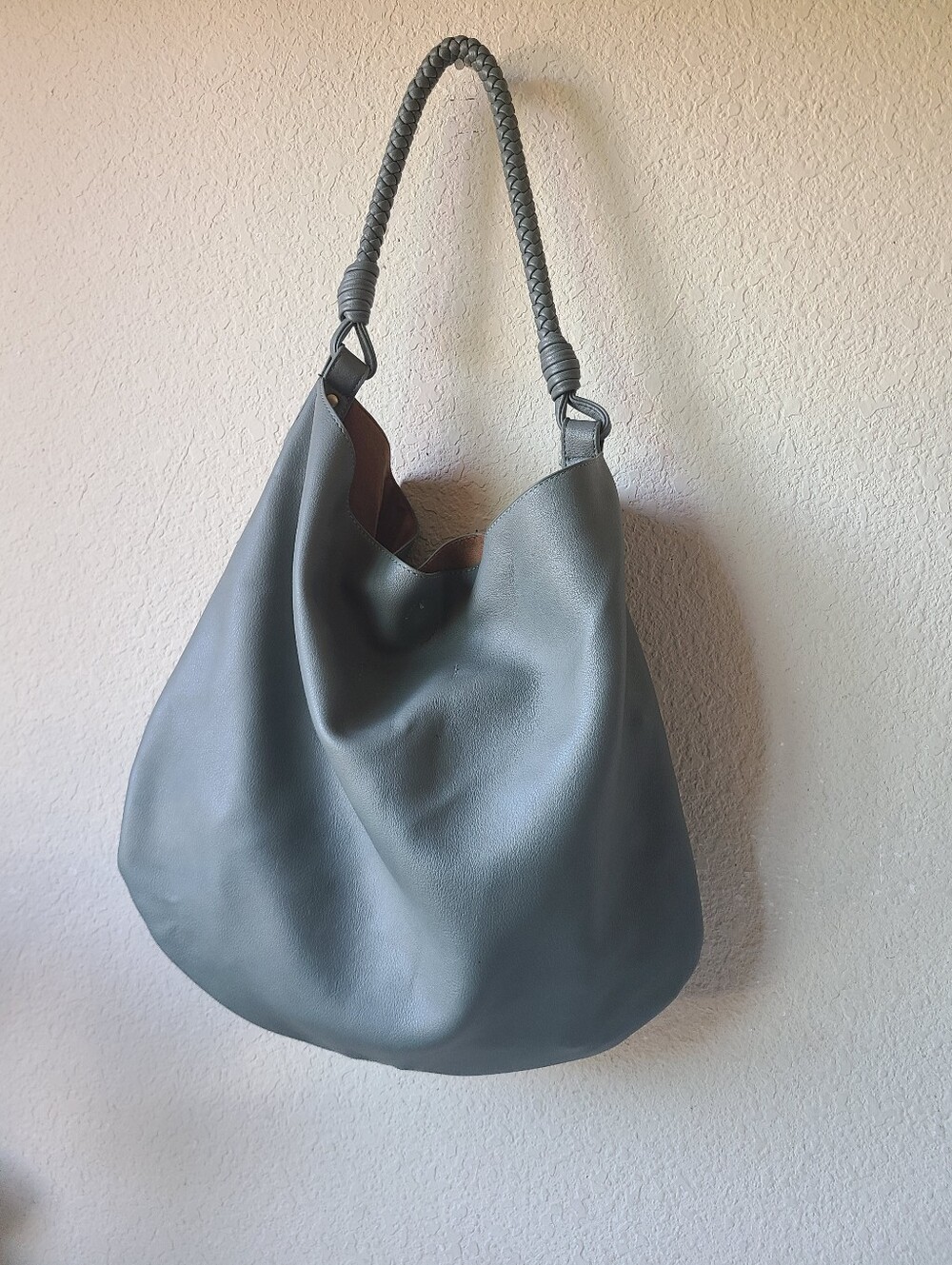 Anthropologie Green Slouchy Tote & Cosmetic Bag